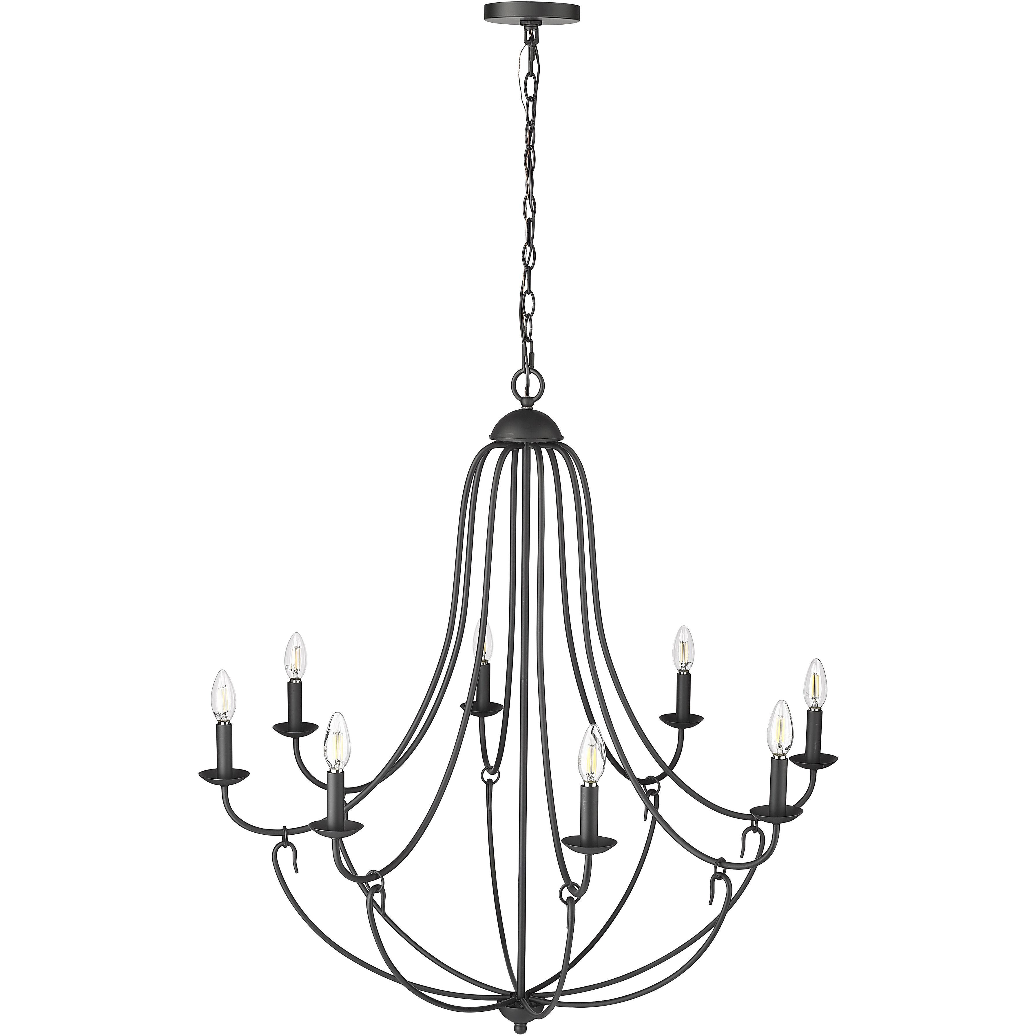 Eisley 8 Light 35.75 inch Matte Black Chandelier Ceiling Light